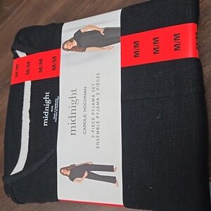 Midnight Size M Black 2-Piece Pajama Set